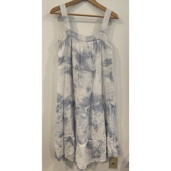 Rails Amaya Gauze Midi Dress Blue White Tie Dye Size Extra Small XS - Picture 1 of 5